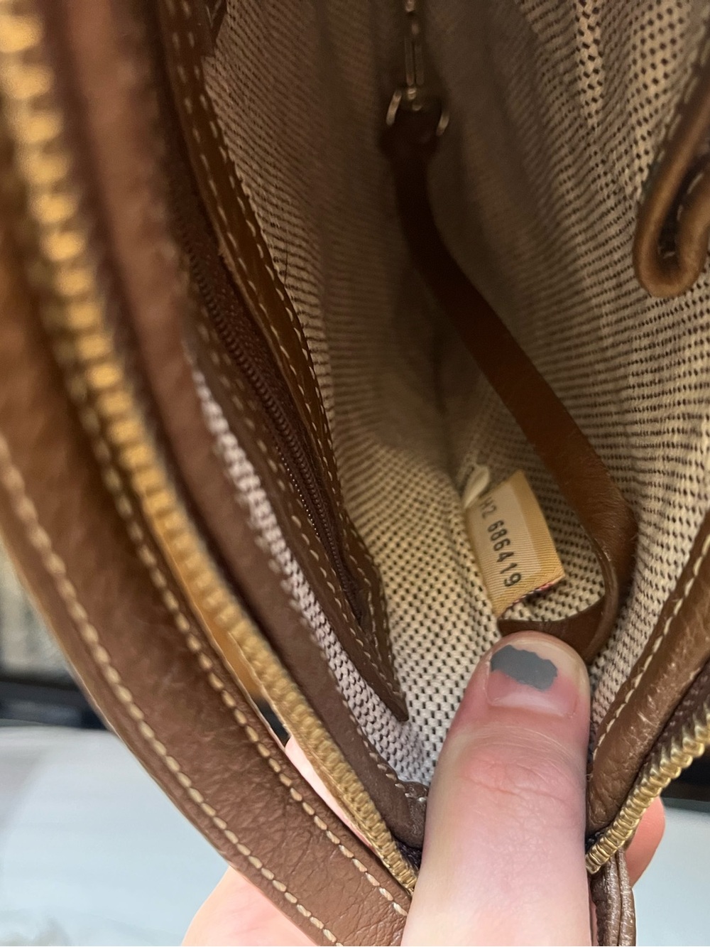 Dooney & Bourke Beige Logo Canvas Shoulder Bag - Picture 9 of 11